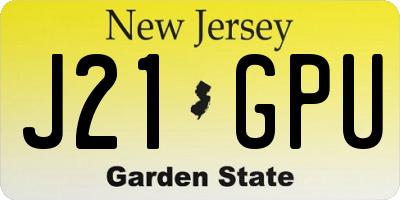NJ license plate J21GPU