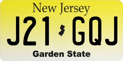 NJ license plate J21GQJ