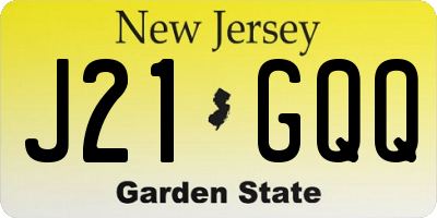 NJ license plate J21GQQ
