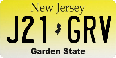 NJ license plate J21GRV
