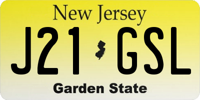 NJ license plate J21GSL
