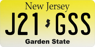 NJ license plate J21GSS