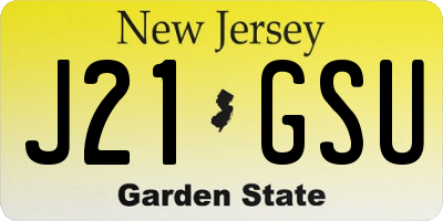 NJ license plate J21GSU