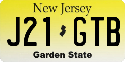 NJ license plate J21GTB