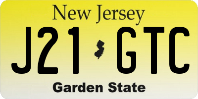 NJ license plate J21GTC