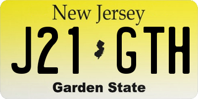 NJ license plate J21GTH