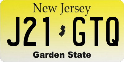 NJ license plate J21GTQ