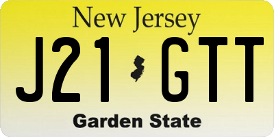 NJ license plate J21GTT