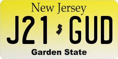NJ license plate J21GUD