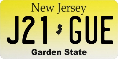 NJ license plate J21GUE