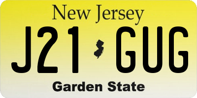 NJ license plate J21GUG