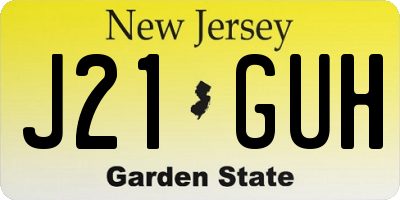 NJ license plate J21GUH