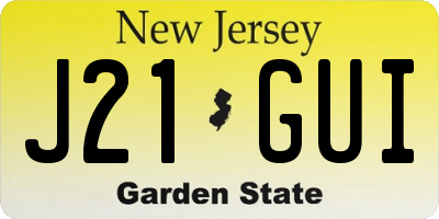 NJ license plate J21GUI