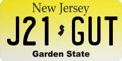 NJ license plate J21GUT