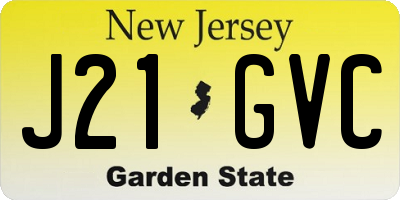 NJ license plate J21GVC