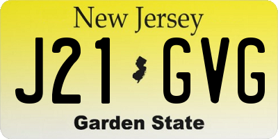 NJ license plate J21GVG
