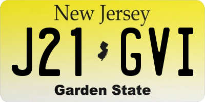 NJ license plate J21GVI