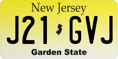 NJ license plate J21GVJ