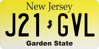 NJ license plate J21GVL