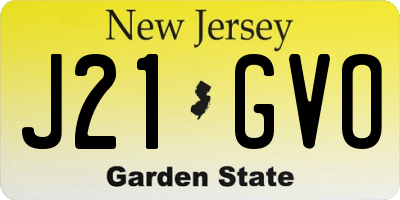 NJ license plate J21GVO