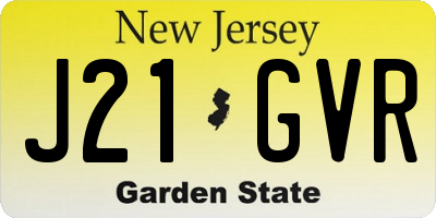 NJ license plate J21GVR