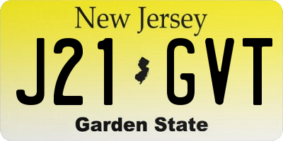 NJ license plate J21GVT
