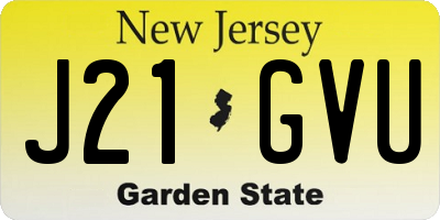 NJ license plate J21GVU