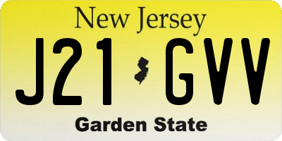 NJ license plate J21GVV