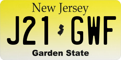 NJ license plate J21GWF