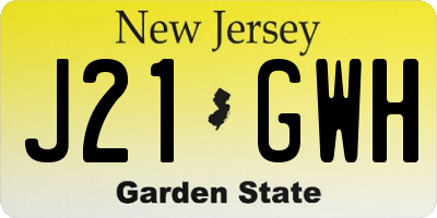 NJ license plate J21GWH
