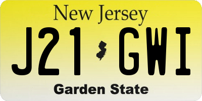 NJ license plate J21GWI