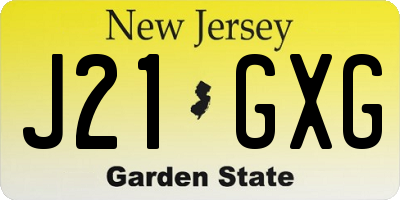 NJ license plate J21GXG