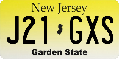 NJ license plate J21GXS