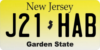 NJ license plate J21HAB