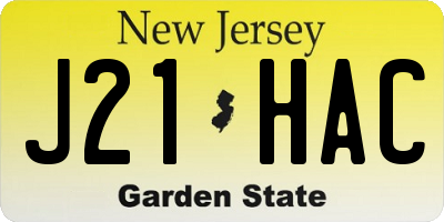 NJ license plate J21HAC
