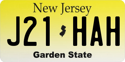 NJ license plate J21HAH