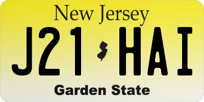 NJ license plate J21HAI