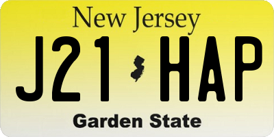 NJ license plate J21HAP