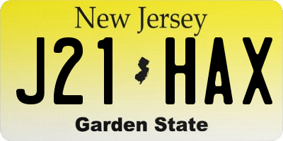 NJ license plate J21HAX