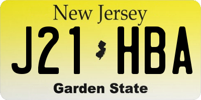 NJ license plate J21HBA