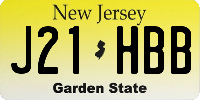 NJ license plate J21HBB