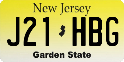 NJ license plate J21HBG
