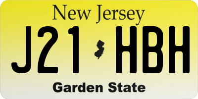 NJ license plate J21HBH