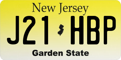 NJ license plate J21HBP