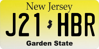NJ license plate J21HBR
