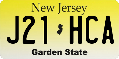 NJ license plate J21HCA