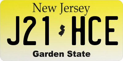 NJ license plate J21HCE