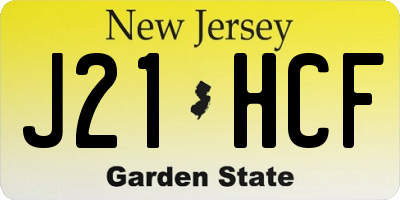 NJ license plate J21HCF