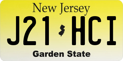 NJ license plate J21HCI
