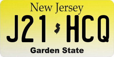 NJ license plate J21HCQ